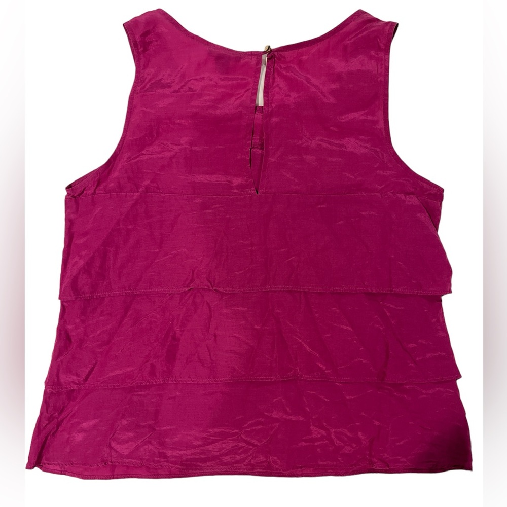 Ann Taylor Magenta Tiered Sleeveless Blouse